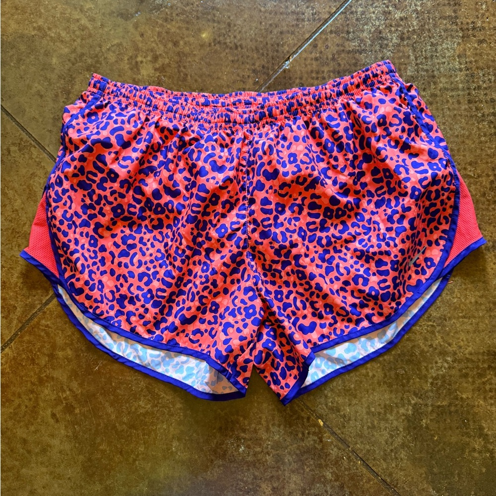 Nike Women's Athletic Shorts - Pink and Purple Leopard Print